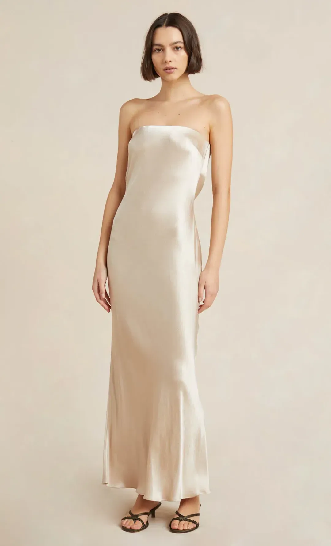 Bec and Bridge Moon Dance Strapless Dress in Sand Beige Size 12 for rent on The Volte - main image