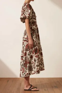 Shona Joy Plunged Short Sleeve Midi Dress Catalina Size 10 for rent on The Volte - image 4