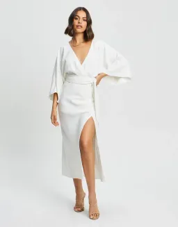 Tussah Midi Dress in White Size 8 for rent on The Volte - image 1