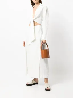 Sir The Label Clemence Long Sleeve Wrap Dress Ivory Size 0 / AU 6 for rent on The Volte - image 1