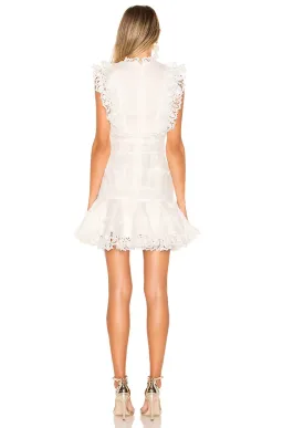 Zimmermann Wayfarer Flutter Dress In White Size 1/AU 10 for rent on The Volte - image 1