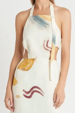 Sir The Label Gabrielle Penfold Martine Halter Dress Print Cream Size 0 / AU 6 for rent on The Volte - image 2