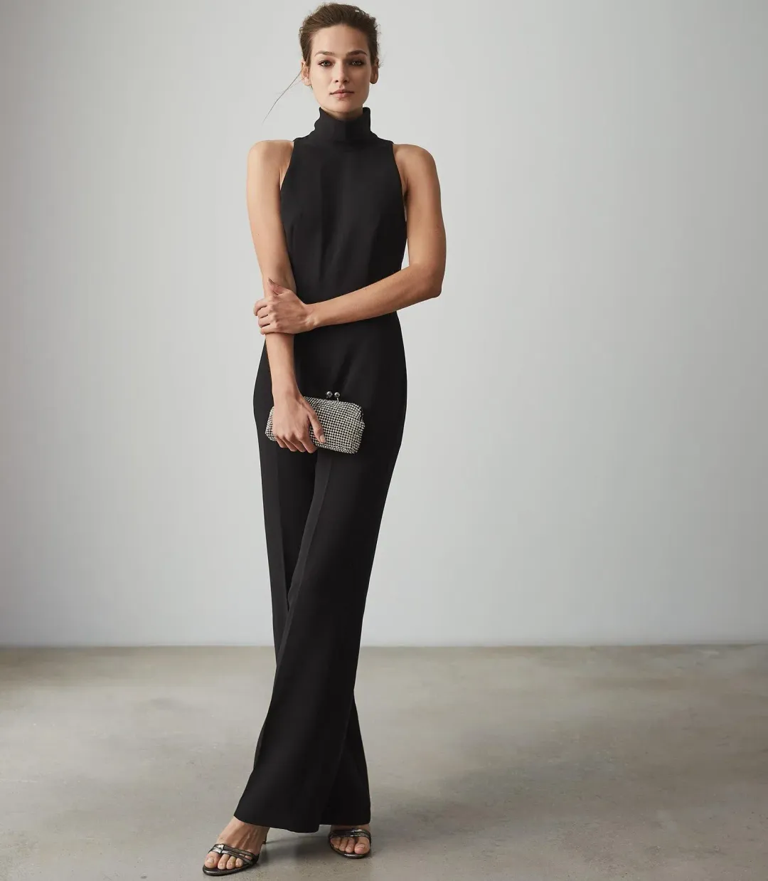 Reiss Dori Jumpsuit Black Size 6 for rent on The Volte - main image