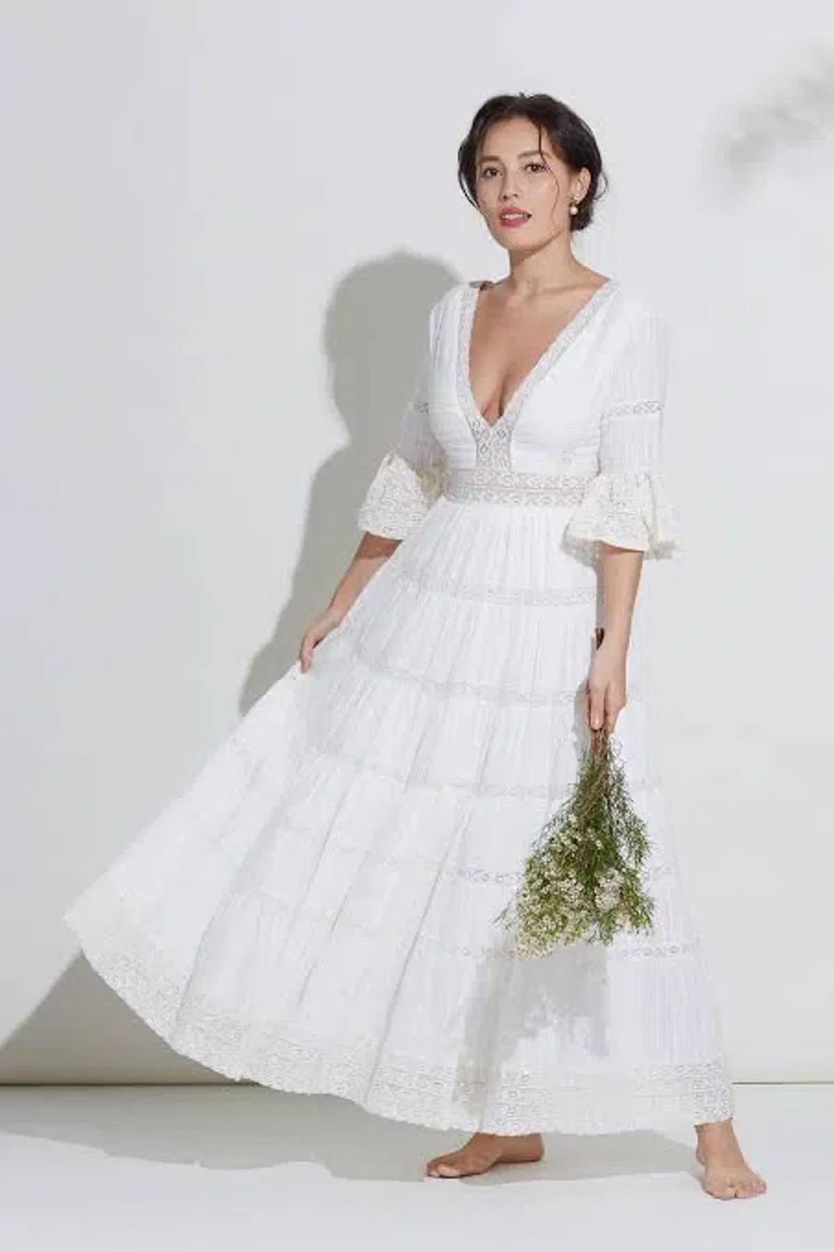 Spell & The Gypsy Tuula Senorita Gown Cream Size Medium for rent on The Volte - main image