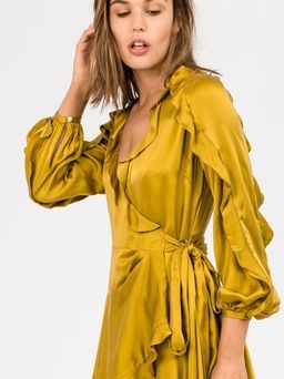 ZIMMERMANN WINSOME FLUTTER ROBE DRESS CITRUS Size 8 for rent on The Volte - image 2