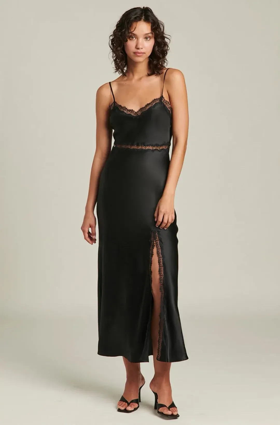 Ginia Naomi Silk Slip Dress Black Size XS  for rent on The Volte - main image