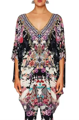 Camilla Bat Sleeve Dress Nights with Her Print One Size for rent on The Volte - image 2