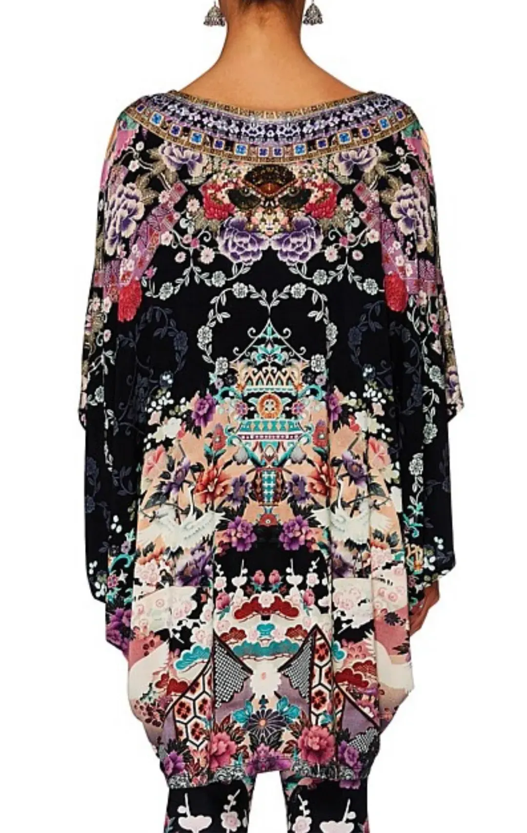 Camilla Bat Sleeve Dress Nights with Her Print One Size for rent on The Volte - main image