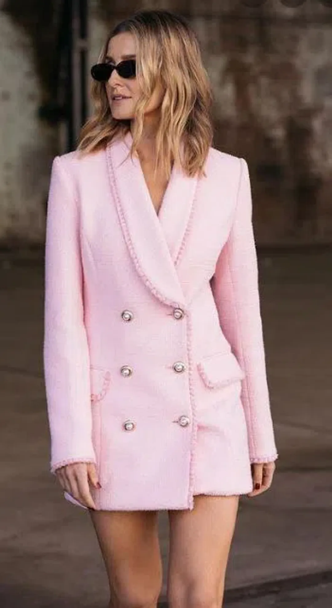 Rebecca Vallance Garance Blazer Mini Dress Pink Size 8 for rent on The Volte - main image