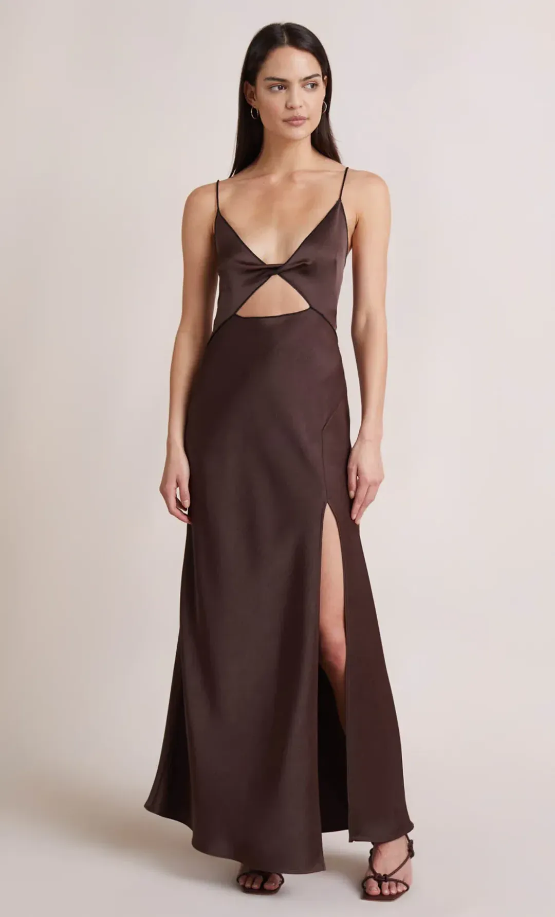 Bec & Bridge Hazel Maxi Dress in Chocolate Brown Size 12 for rent on The Volte - main image