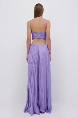 Jonathan Simkhai Marli Pleated Gown Lavender Size 6 for rent on The Volte - image 3