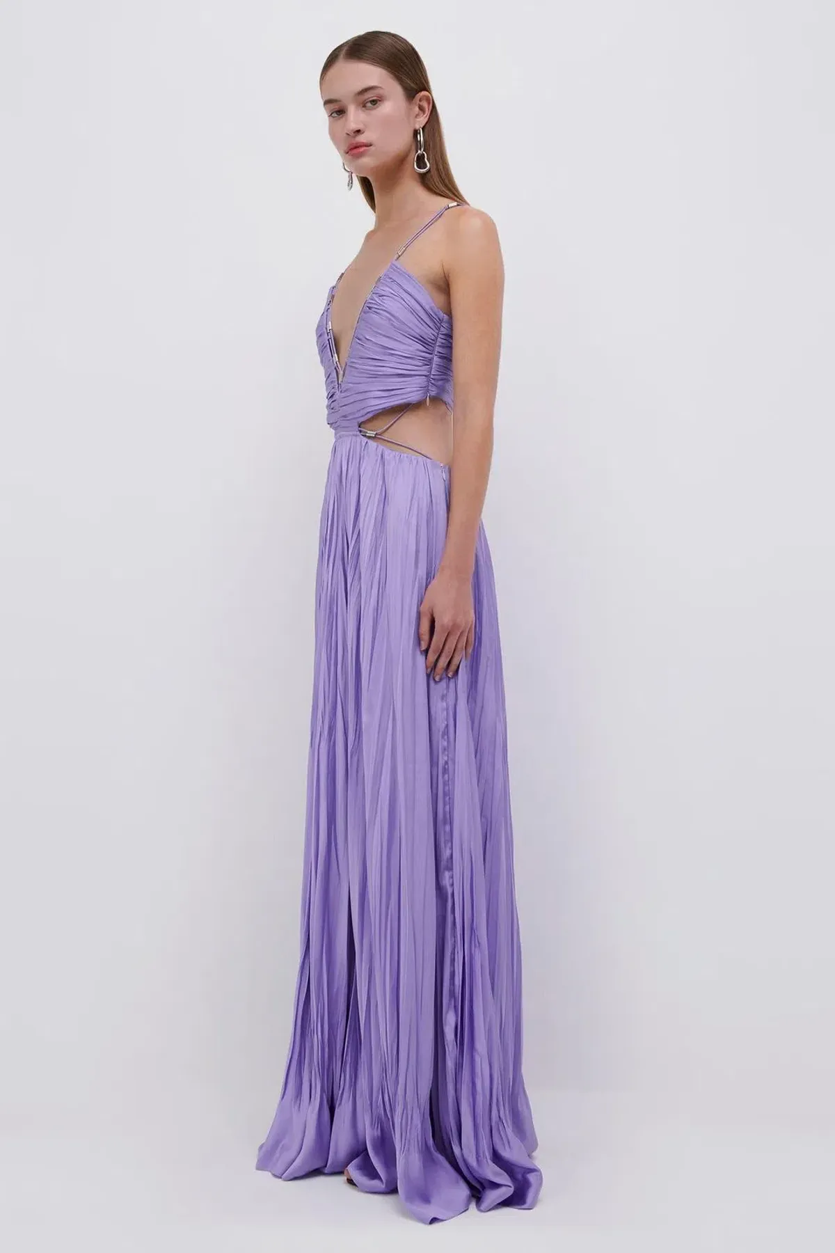 Jonathan Simkhai Marli Pleated Gown Lavender Size 6 for rent on The Volte - main image