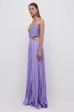 Jonathan Simkhai Marli Pleated Gown Lavender Size 6 for rent on The Volte - image 1