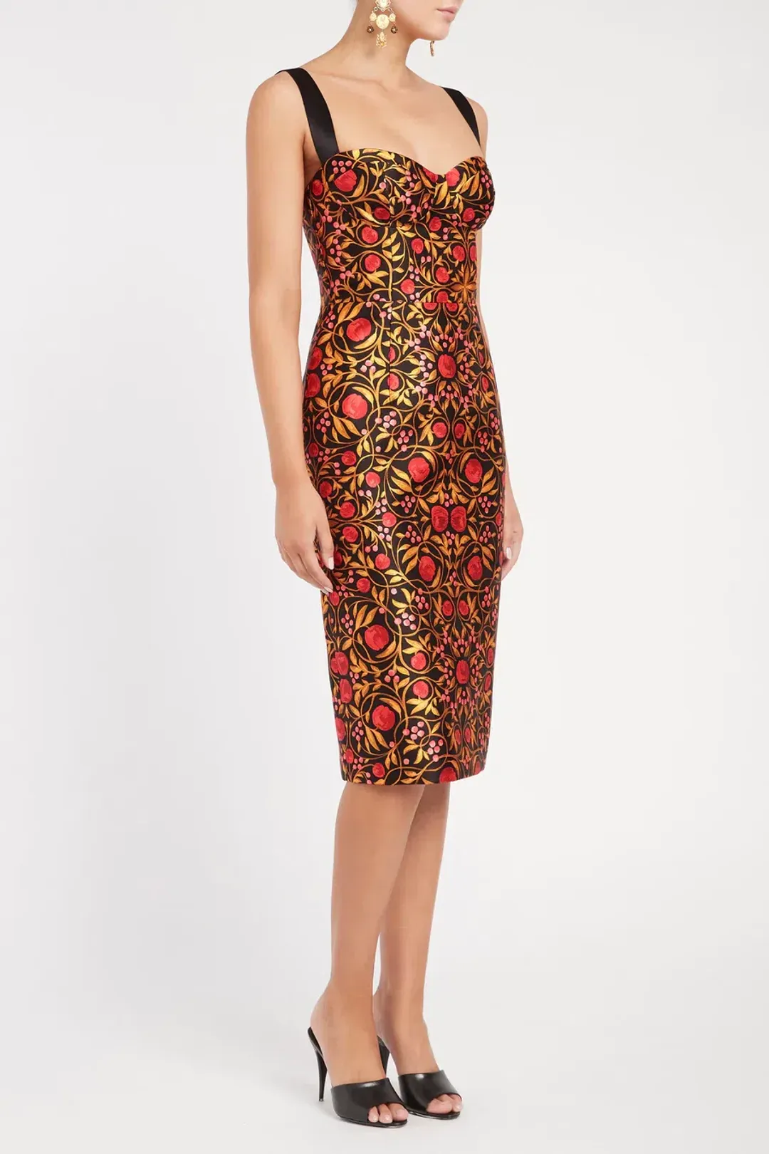 Rebecca Vallance Martine Midi Dress Black Print Size 8 for rent on The Volte - main image