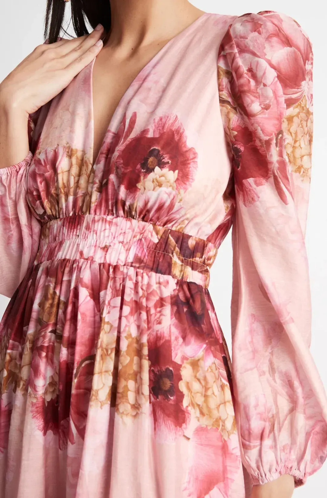 Sheike Swan Lake Dress Pink Floral Print Size 6 for rent on The Volte - main image