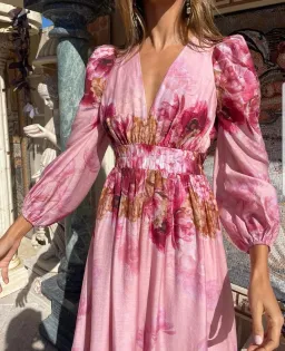 Sheike Swan Lake Dress Pink Floral Print Size 6 for rent on The Volte - image 3