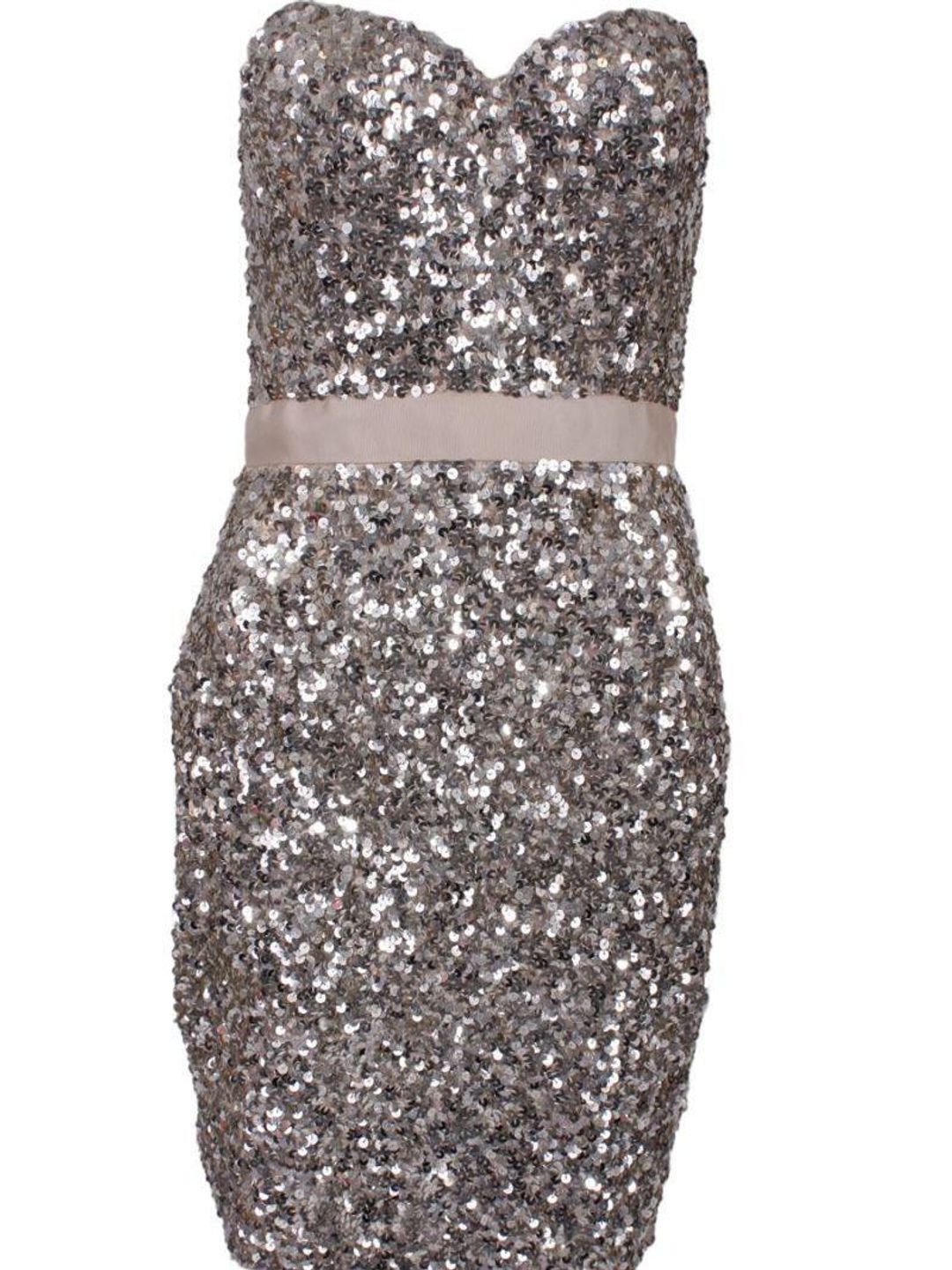 Rachel Gilbert Milio Dress Silver Size 10 for rent on The Volte - main image