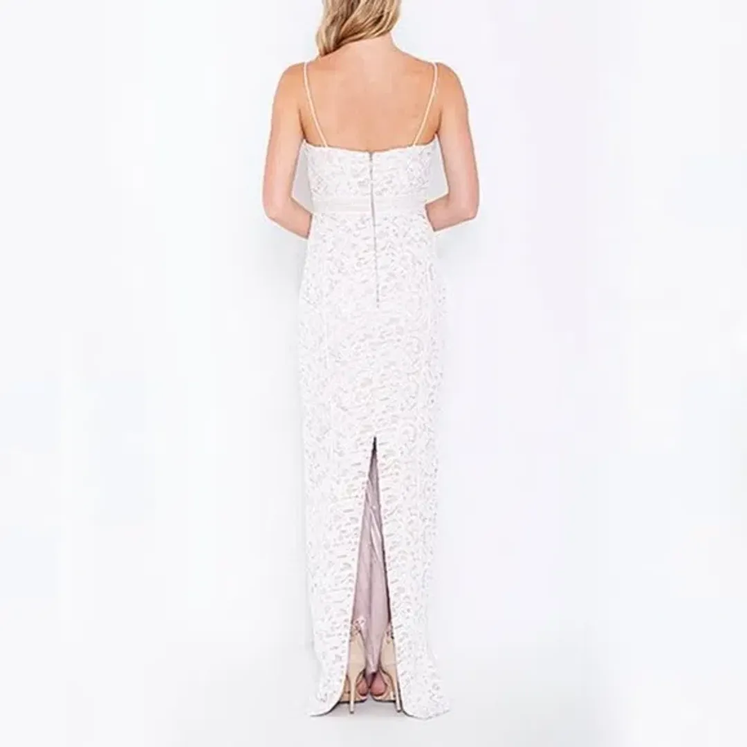 Bariano Emma Sweetheart Lace Gown White/Nude Size 8 for rent on The Volte - main image