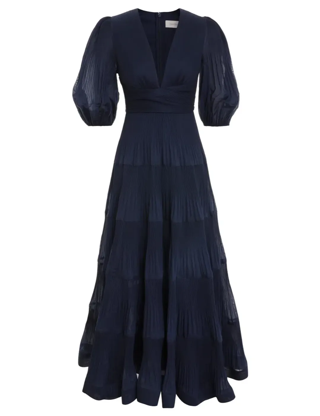 Zimmermann Pleated Midi Dress Navy Size 4/AU 16 for rent on The Volte - main image