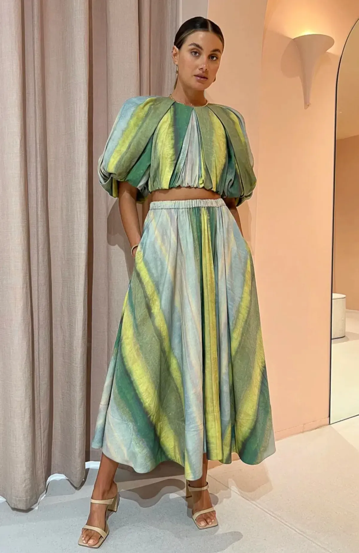 Acler Cumberland Top and Skirt Set Print Size 10 for rent on The Volte - main image