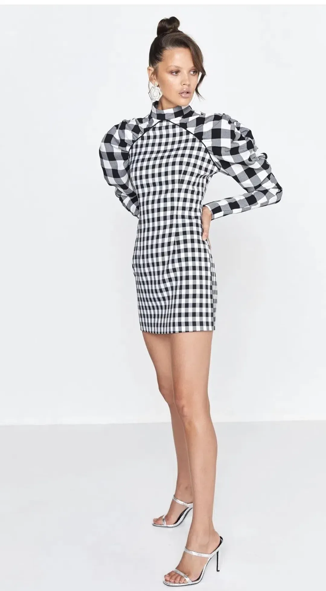 Mossman Cross Check Mini Dress Print Size 8 for rent on The Volte - main image