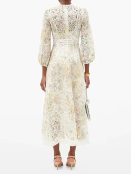 Zimmermann Amelie Broderie Anglaise Midi Dress Floral Print Size 1 / Au 10 for rent on The Volte - image 2