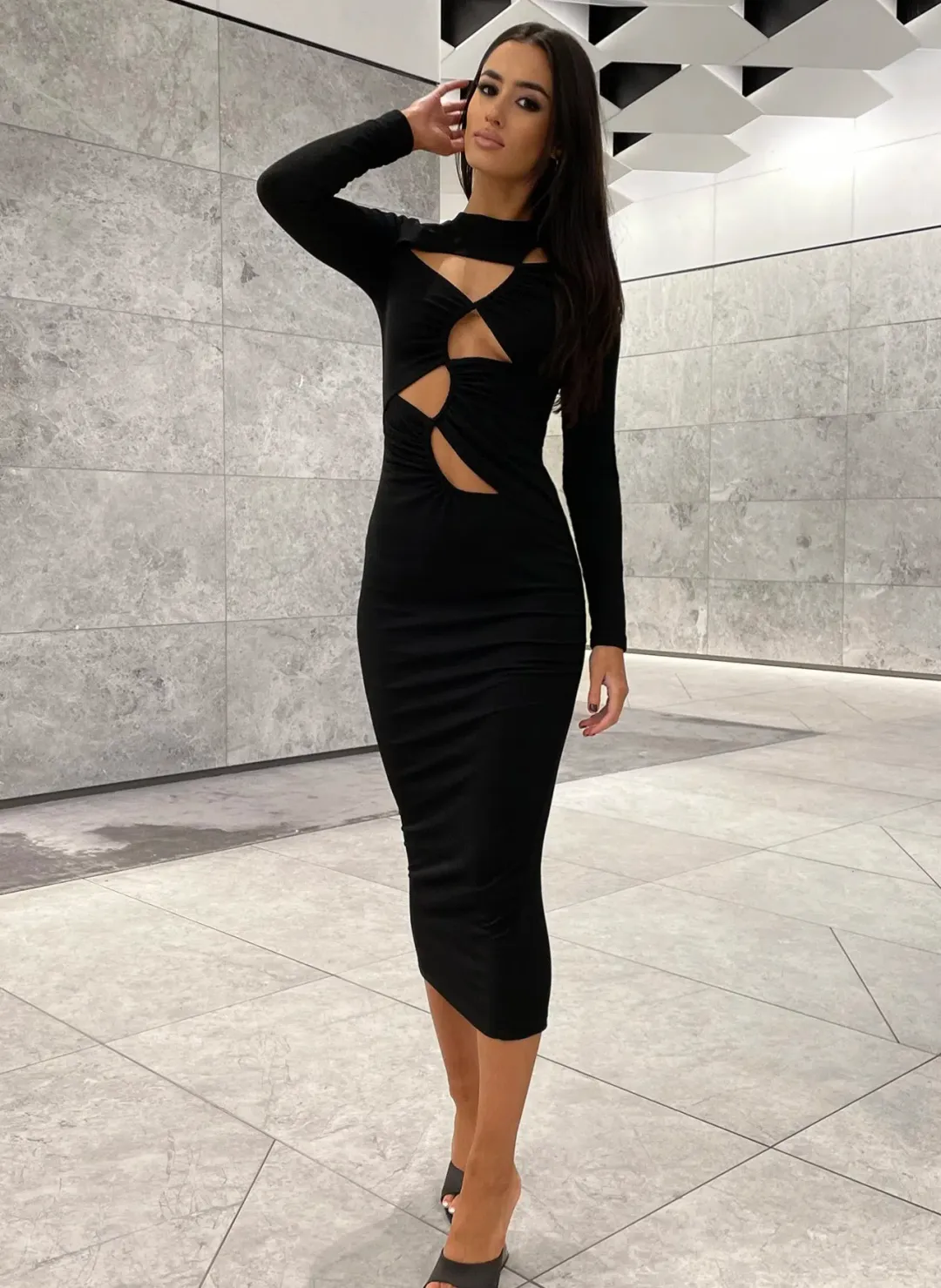 Eliya The Label Cabana Dress Black Size S for rent on The Volte - main image