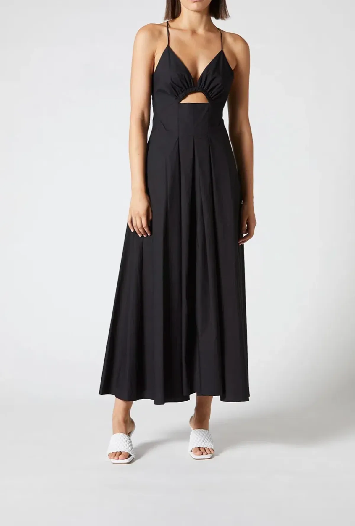 Scanlan Theodore Cotton Strappy Dress Dress NAVY Size 8 for rent on The Volte - main image