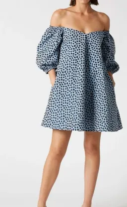 Scanlan Theodore Floral Trapeze Mini Dress Blue Size 6 for rent on The Volte - image 2