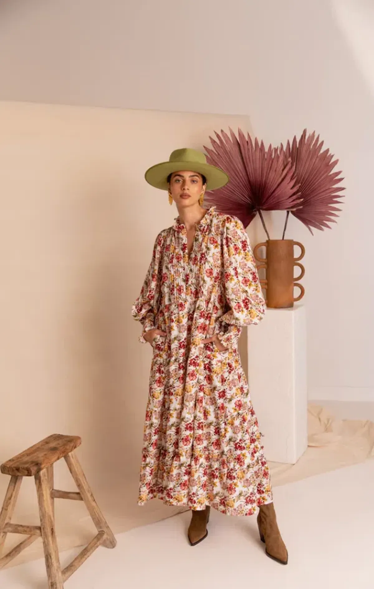 Aje Aurelia Floral Linen Gown Print Size 12 for rent on The Volte - main image