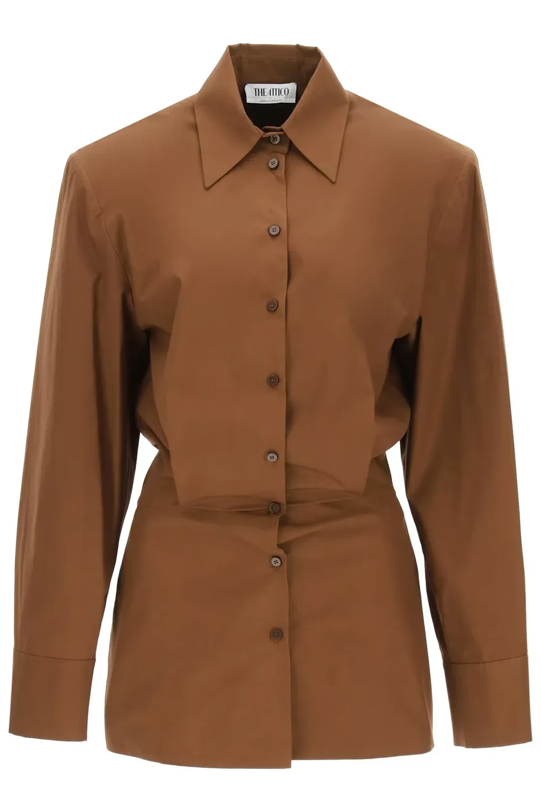 The Attico Margot Dress Brown Size 6 for rent on The Volte - main image