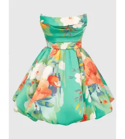 Leo Lin Florescence Bustier Bubble Mini Dress Print Size 10 for rent on The Volte - image 2