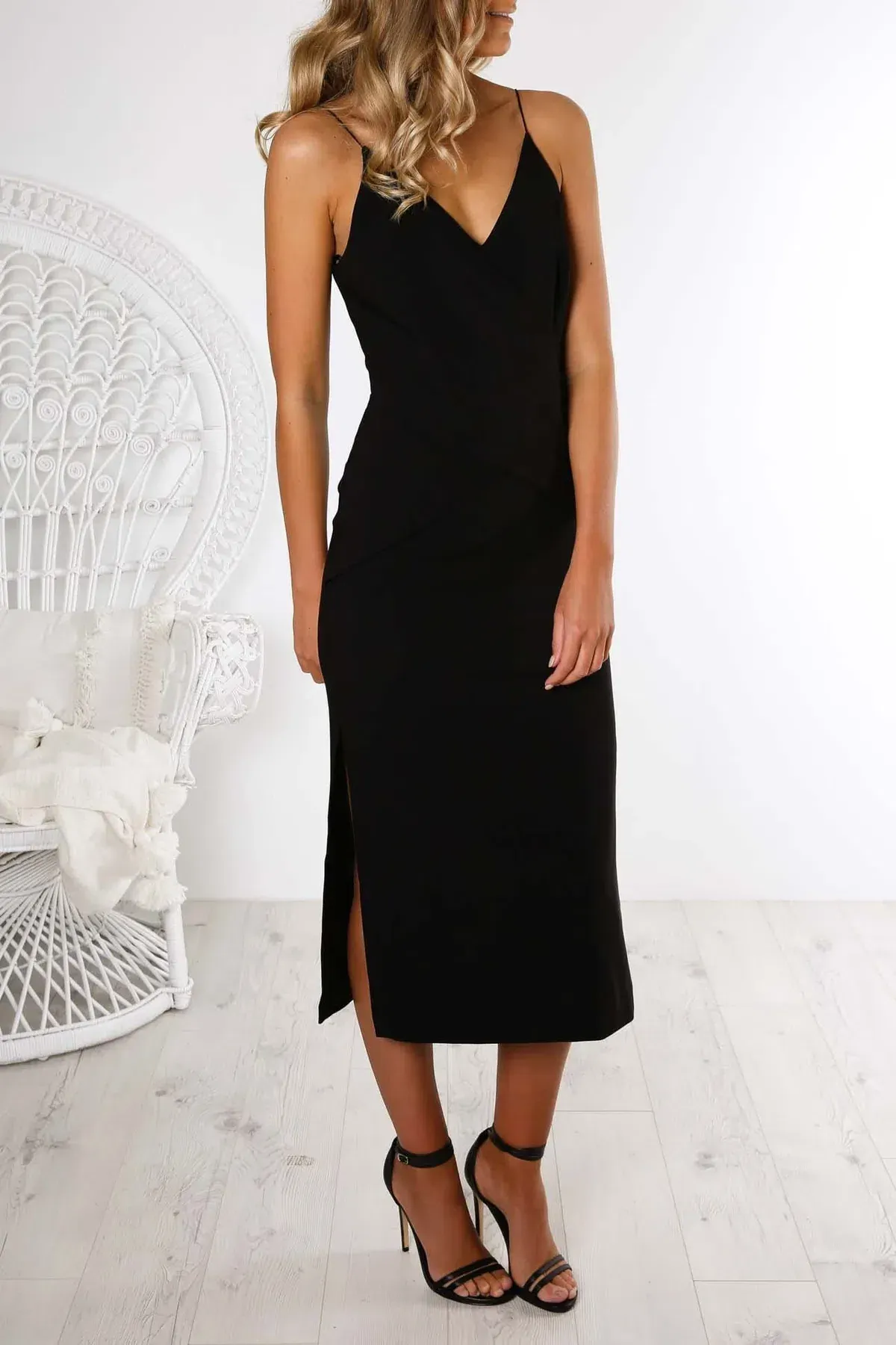 Finders Keepers Dreams Midi Dress Black Size S / Au 8 for rent on The Volte - main image