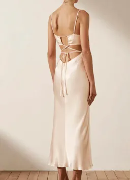 Shona Joy La Lune Backless Midi Dress Cream Size 6 for rent on The Volte - image 2