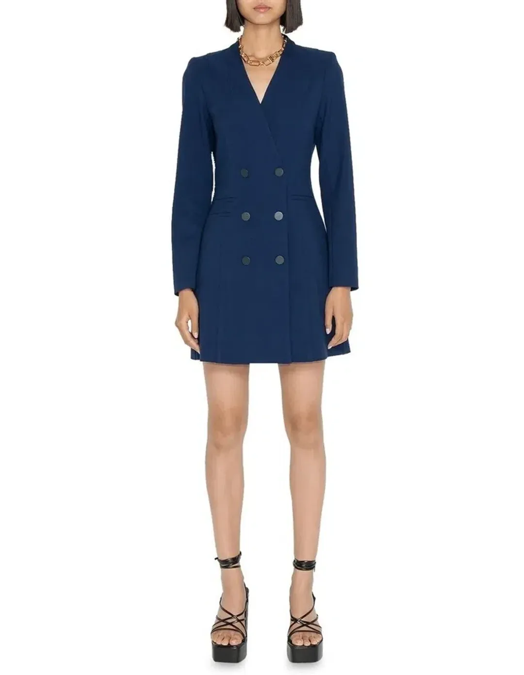 Cue Double Breasted Blazer Dress Navy Size 8  for rent on The Volte - main image
