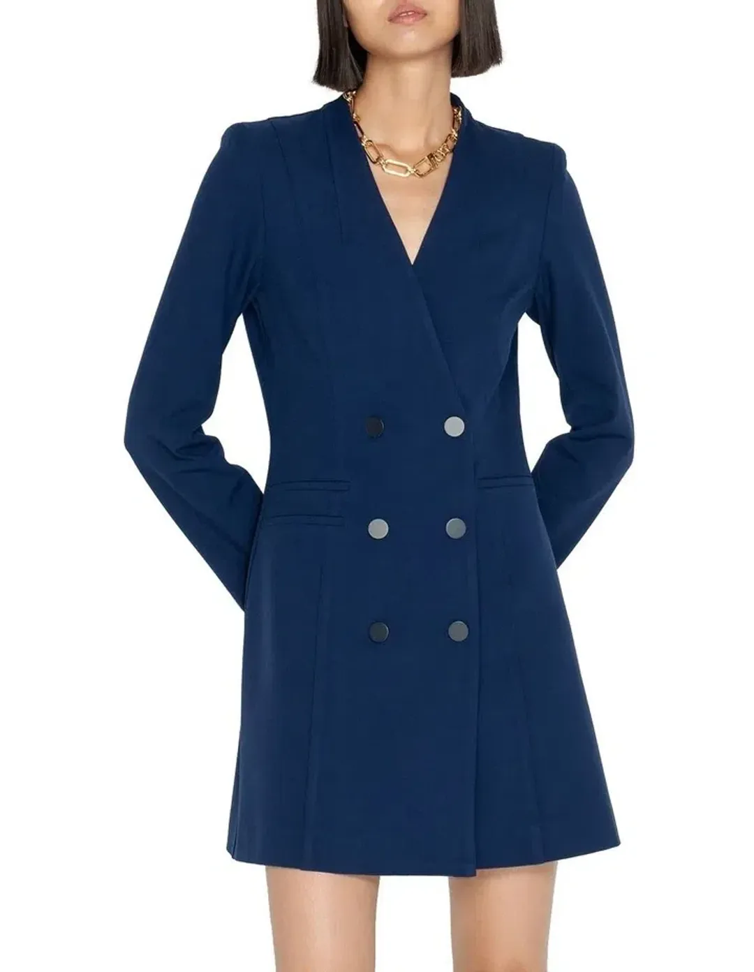 Cue Double Breasted Blazer Dress Navy Size 8  for rent on The Volte - main image