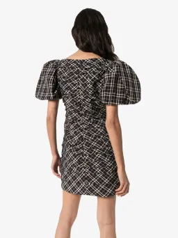 Khaite Shelly Checked Dress Navy Check Size 6 for rent on The Volte - image 2