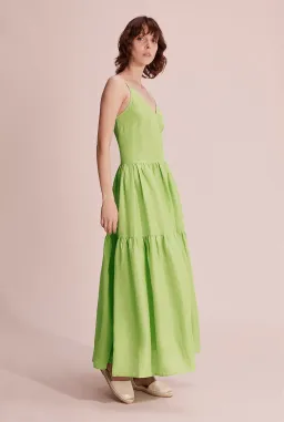 Country Road Tiered Maxi Dress Celery Green Size 12 for rent on The Volte - image 2