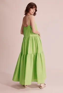 Country Road Tiered Maxi Dress Celery Green Size 12 for rent on The Volte - image 3