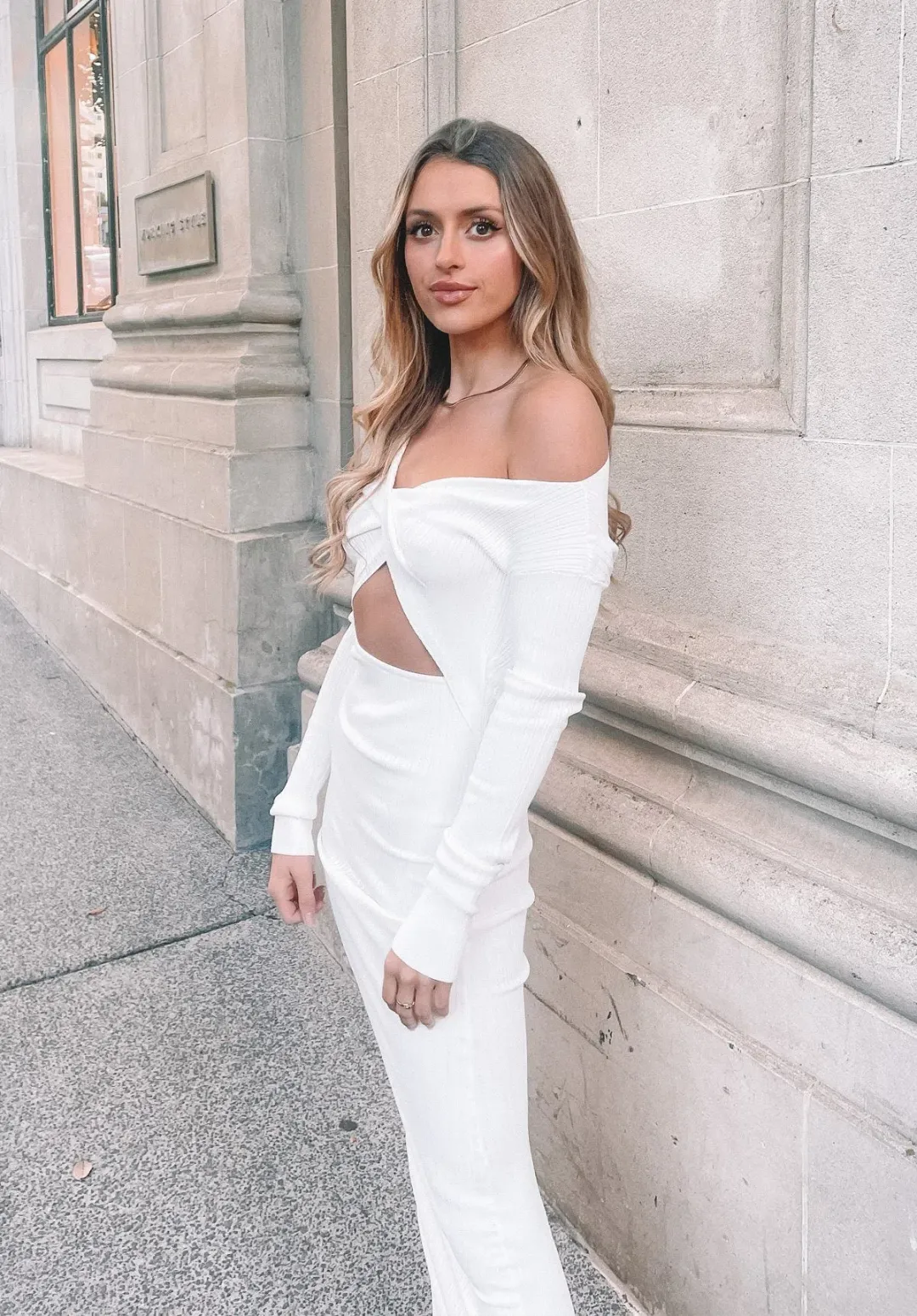 Sir the Label Kelvin Off The Shoulder Dress White Size 6 for rent on The Volte - main image