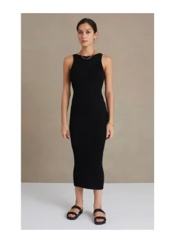 Bec and Bridge Lyla Knit Midi Dress Black Size AU 6 for rent on The Volte - image 1