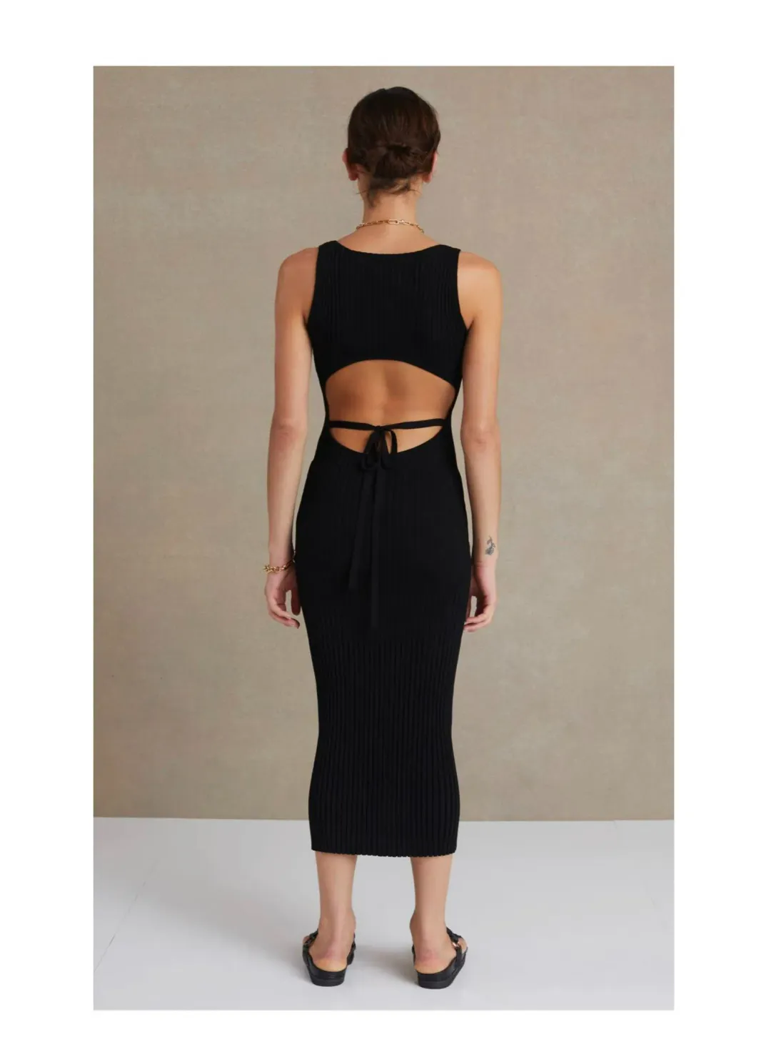 Bec and Bridge Lyla Knit Midi Dress Black Size AU 6 for rent on The Volte - main image
