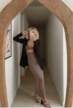 Bec and Bridge Riviera L/S Midi Dress Brown Size 6 for rent on The Volte - image 5