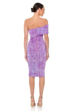Eliya the Label Alyssa Dress Purple Sequin Size M/ Au 10 for rent on The Volte - image 2