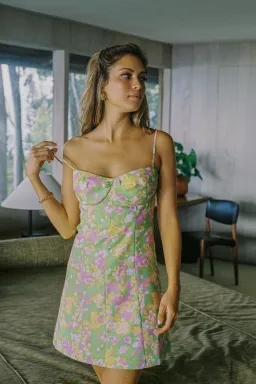 With Jean Dolce Dress in Honey Suckle Print Size 8  for rent on The Volte - image 2