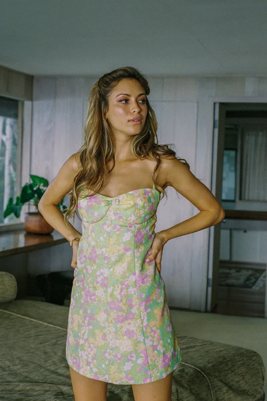 With Jean Dolce Dress in Honey Suckle Print Size 10 for rent on The Volte - main image