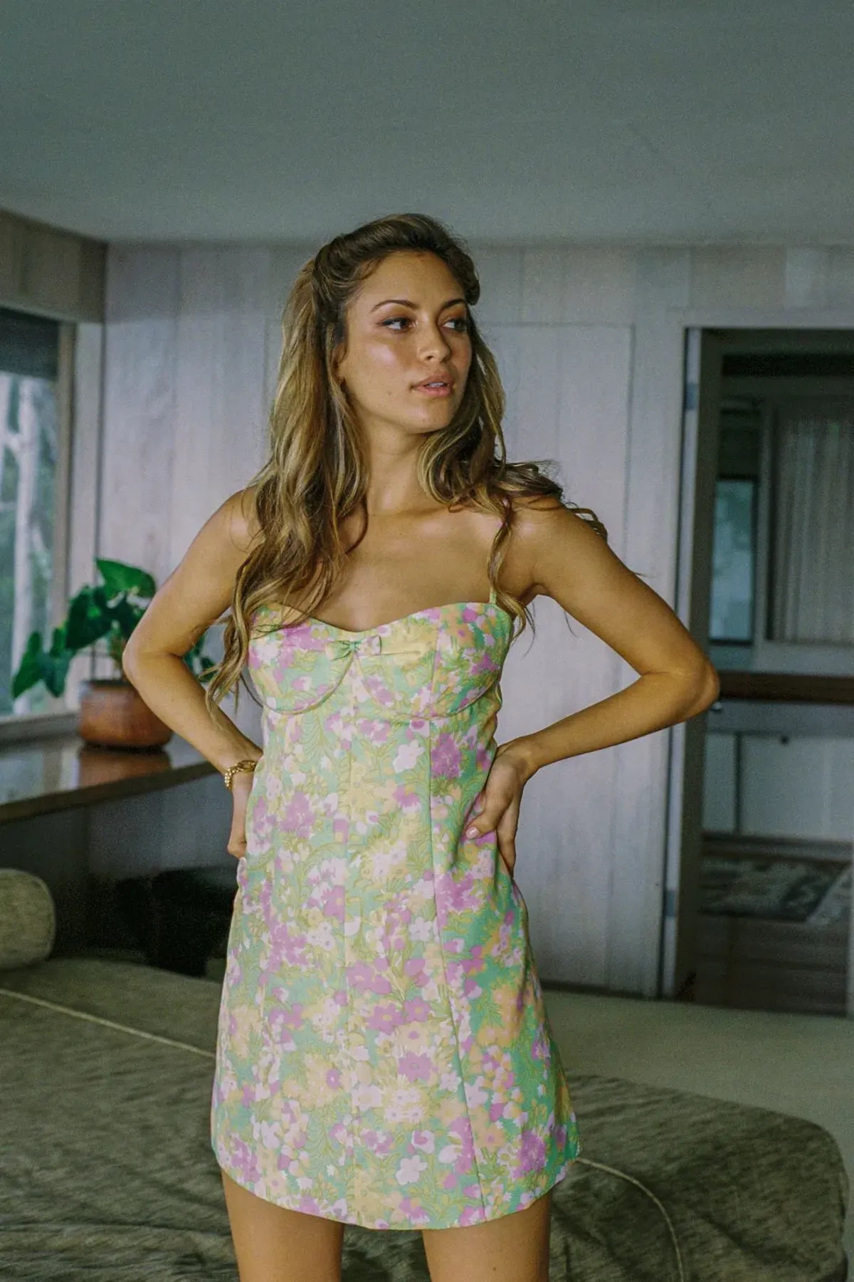 With Jean Dolce Dress in Honey Suckle Print Size 10 for rent on The Volte - main image