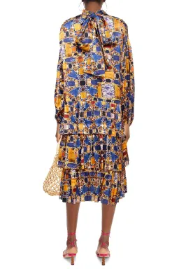 Rhode Cecile Tiered Silk Blend Midi Dress Print Size 12 for rent on The Volte - image 2