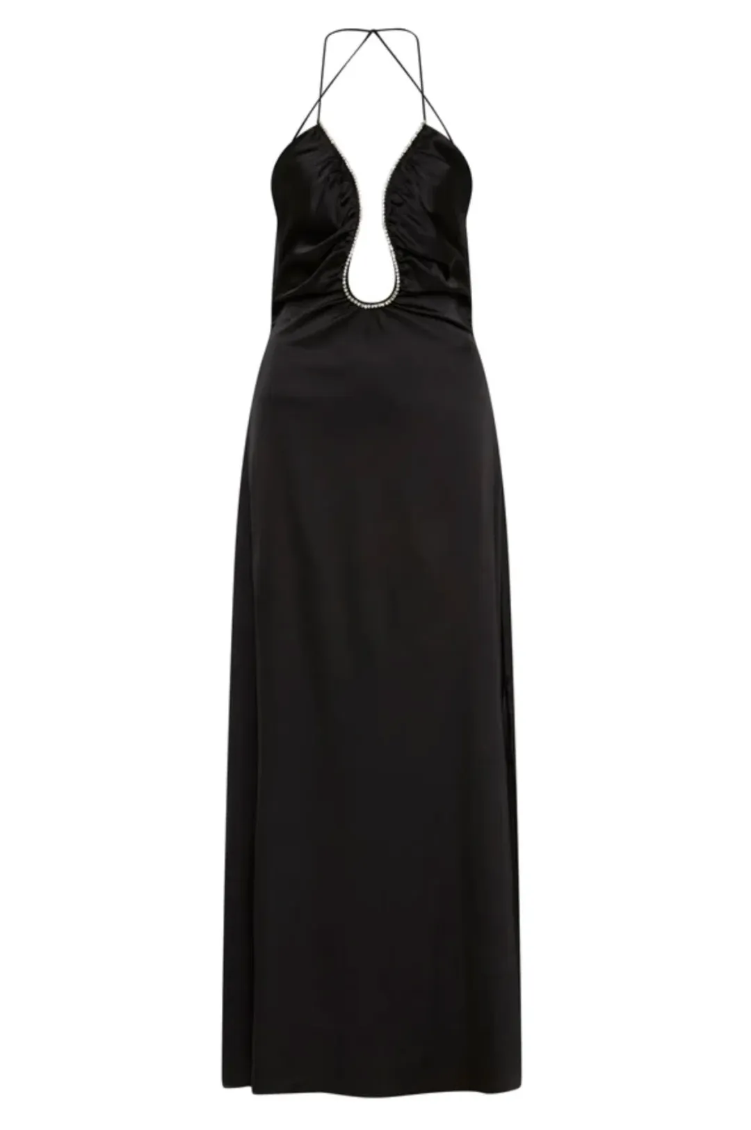 Sonya Moda Satin Embellished Keyhole Dress Black Size 10 for rent on The Volte - main image