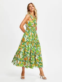 Alice Mccall California Sun Midi Dress Green Size 8 for rent on The Volte - image 2